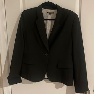 Gianni Bini black blazer, striped lining with foldable sleeves